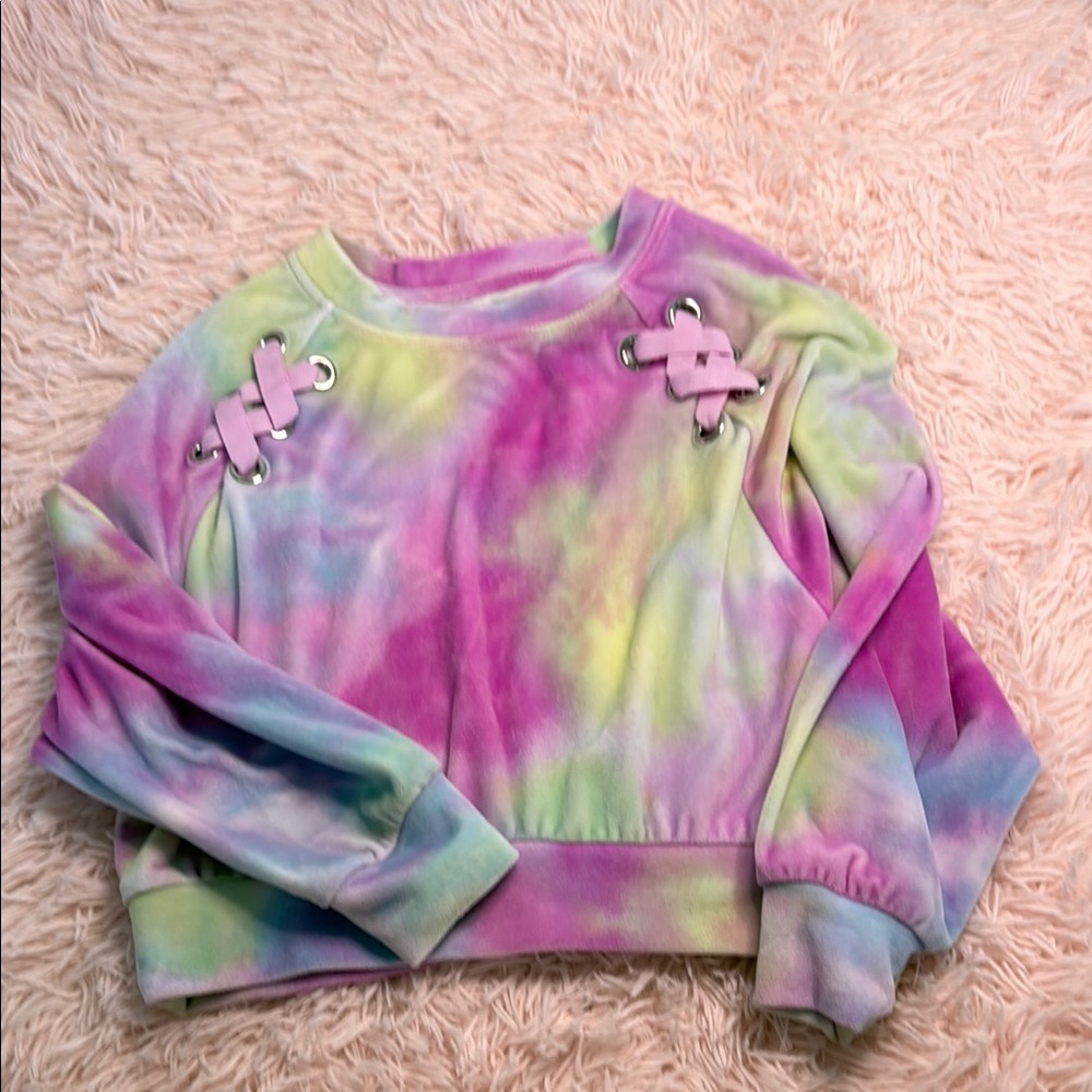 Justice Pink and Purple Tie-Dye Hoodie And SweatPants